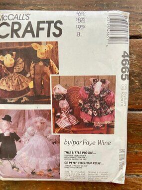 Vintage 90s McCall's FAYE WINE This Little Piggie 4665 Doll Pattern New Uncut